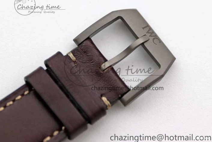 MIROTIME 0315 Mark XVIII IW327006 Titanium M+F 1:1 Best Edition Black Dial on Brown Leather Strap A Efficient 7052